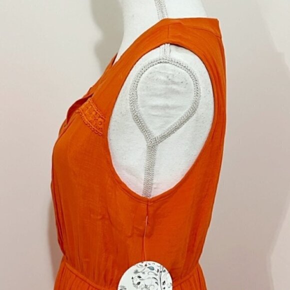 Naif Orange Sleeveless Dress Boho Style - Picture 3 of 7